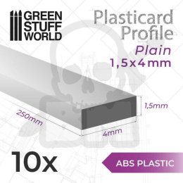 ABS Plasticard - Profile PLAIN 4mm 10 szt.