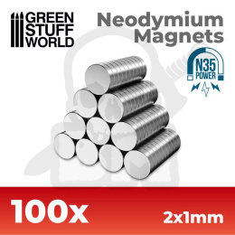 Magnesy neodymowe 2x1mm N35 100 szt.