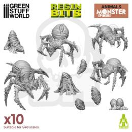 3D Printed Monster Spiders - pająki i kokony 10 szt.