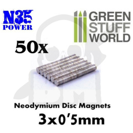 Magnesy neodymowe 3x0,5mm N35 50 szt.