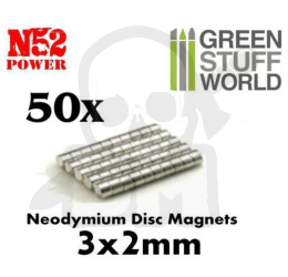Magnesy neodymowe 3x2mm N52 50 szt.