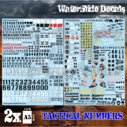Decal Sheets - Tactical Numbers kalkomanie