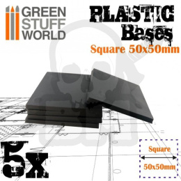 Plastic Square Base 50mm - Pack x5