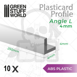 ABS Plasticard - profile ANGLE-L 4mm 10 szt.
