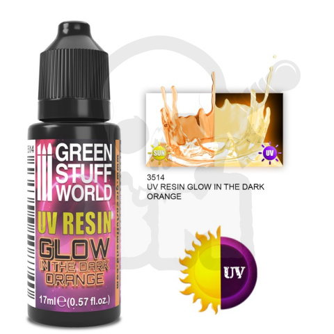 Ultraviolet UV Resin 17ml Orange - Glow in the Dark żywica