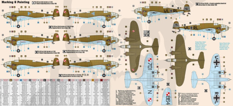 Mistercraft D-08 PZL P-37B Łoś II 1:72 + farbki 2 pędzelki klej