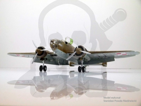 Mistercraft D-08 PZL P-37B Łoś II 1:72 + farbki 2 pędzelki klej