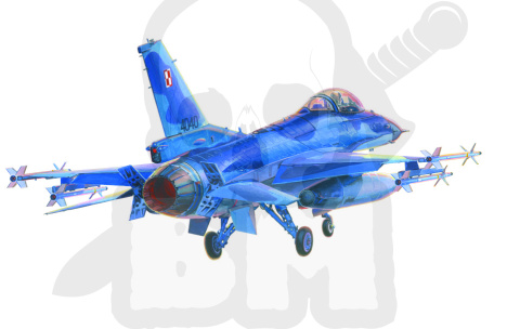 Mistercraft D-116 F-16CJ-52+ Jastrząb/Hawk 1:72 + farbki 2 pędzelki klej