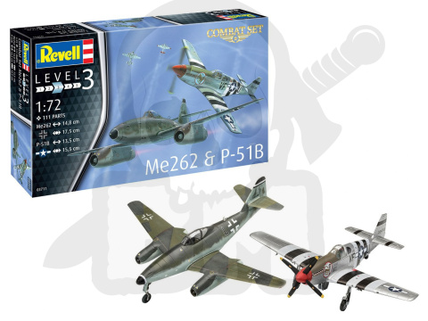 Revell 63711 Combat Set Messerschmitt Me262 & P-51B Mustang 1:72