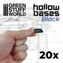 Hollow Plastic Bases Black Square 20mm