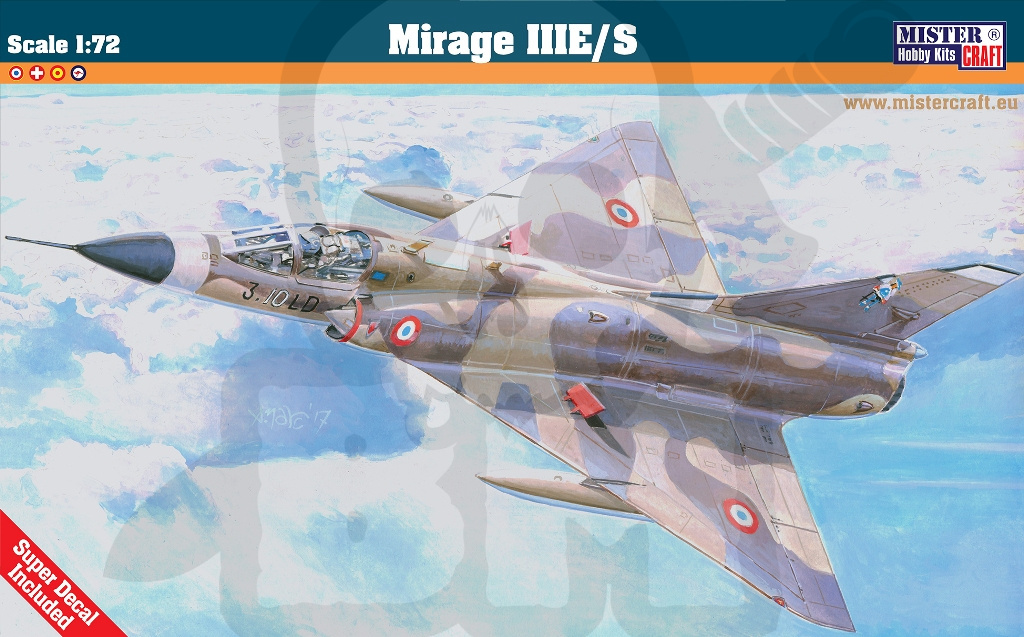Mistercraft E-33 Mirage III E/S 1:72 + farbki 2 pędzelki klej