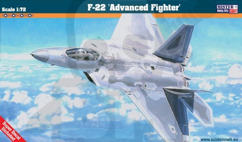 Mistercraft F-06 F-22 Raptor Advanced Fighter 1:72 + farbki 2 pędzelki klej