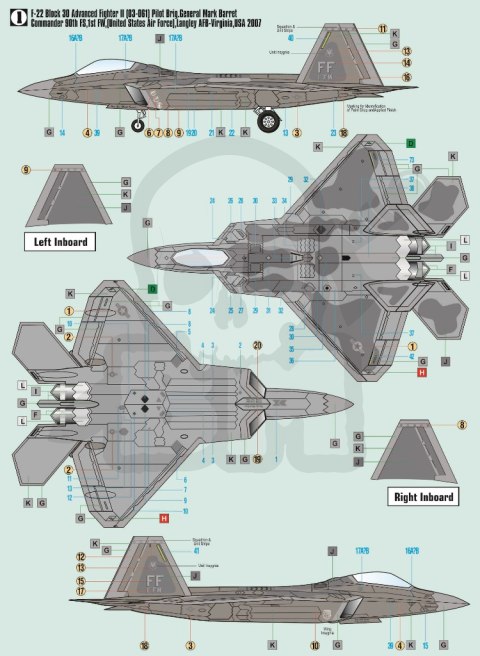 Mistercraft F-06 F-22 Raptor Advanced Fighter 1:72 + farbki 2 pędzelki klej