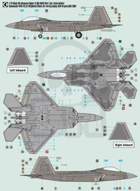Mistercraft F-06 F-22 Raptor Advanced Fighter 1:72 + farbki 2 pędzelki klej