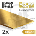 Brass Metal sheets 60x120mm (Pack x2)