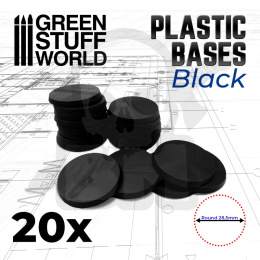 Plastic Bases - Round 28,5mm Black x20