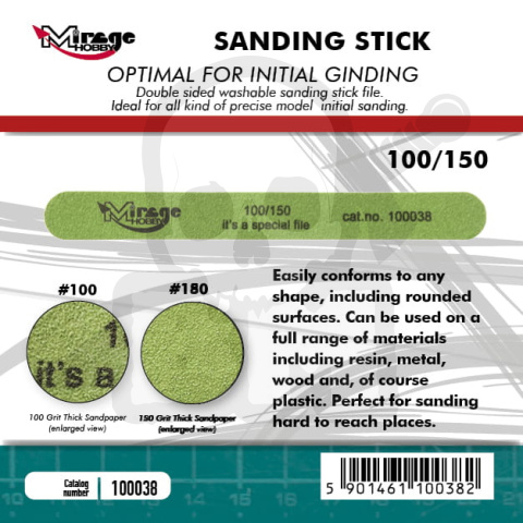 100038 Mirage Sanding Stick Double Grid 100 150