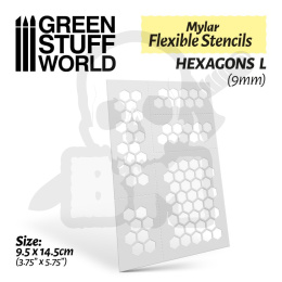 Flexible Stencils - Hexagons L (9mm)