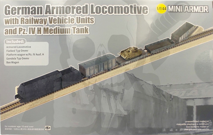 1:144 German Armored Locomotive with Railway Vehicle Units and Pz.IV H Medium Tank