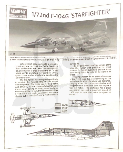 Academy 12443 F-104G Starfighter 1:72