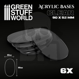 Acrylic Bases Clear Oval Pill 90x52mm podstawki 6 szt.