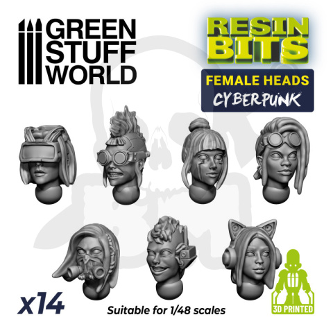 Female Heads Cyberpunk żywiczne główki 14 szt.