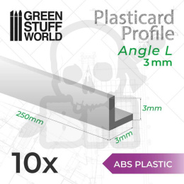 ABS Plasticard - Profile ANGLE-L 3 mm x10