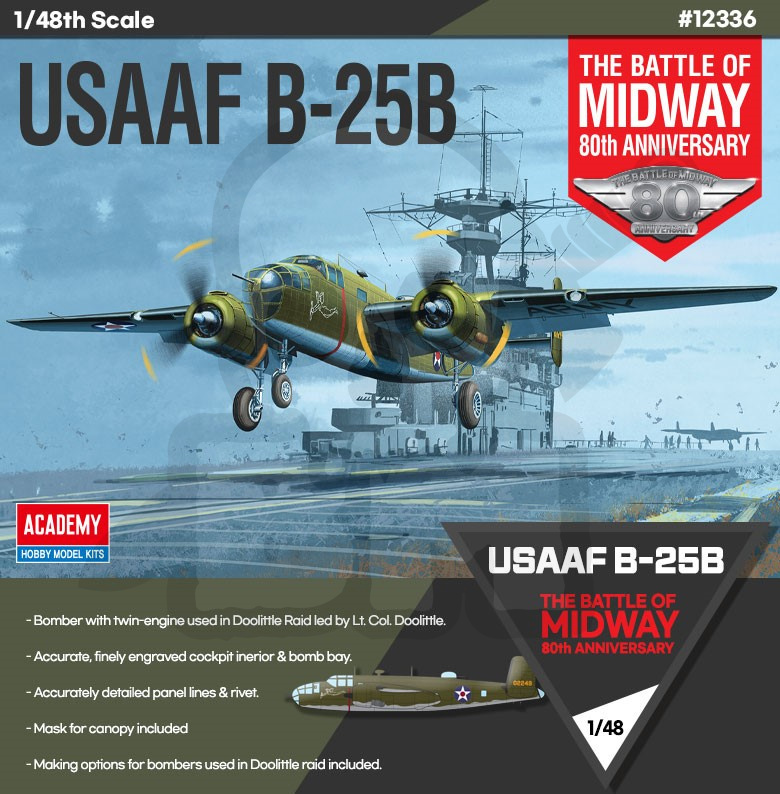 Academy 12336 USAAF B-25B The Battle of Midway 80th Ann. 1:48