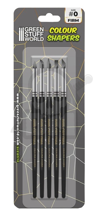 Pędzle silikonowe - Color Shapers BLACK Size 0 - 5 szt.