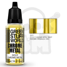 Chrome Paint Gold 17ml - metaliczna farbka efekt lustra