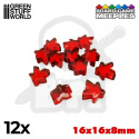 Meeples 16x16x8mm - Red - meeple czerwone 12 szt