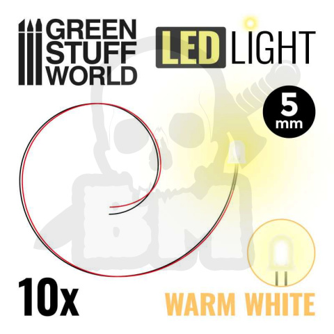 Ciepłe Białe Światła LED - 5mm