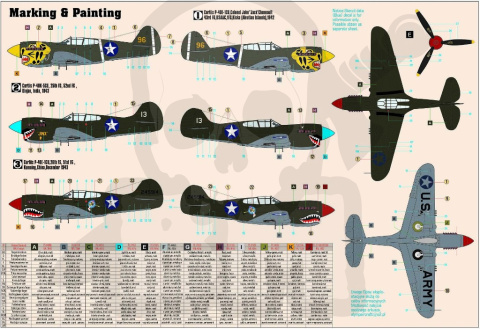 Mistercraft D-202 P-40E Aleutian Tiger 1:72 + farbki 2 pędzelki klej