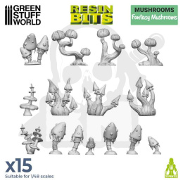 3D printed set Fantasy Mushrooms - grzyby 15 szt.