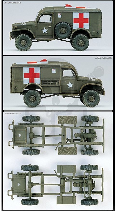 Academy 13403 U.S. Ambulance and tow tractor 1:72 Academy 13403 U.S. Ambulance and tow tractor 1:72