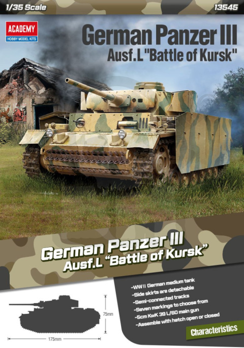 Academy 13545 German Panzer III Ausf.L Battle of Kursk 1:35 Academy 13545 German Panzer III Ausf.L Battle of Kursk 1:35