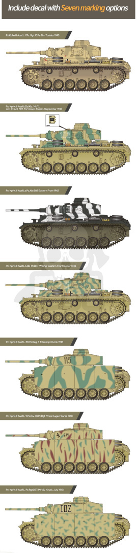 Academy 13545 German Panzer III Ausf.L Battle of Kursk 1:35 Academy 13545 German Panzer III Ausf.L Battle of Kursk 1:35