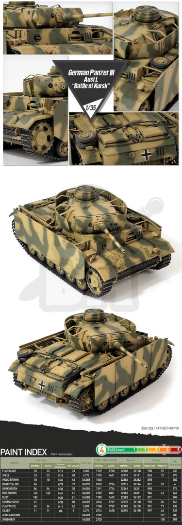 Academy 13545 German Panzer III Ausf.L Battle of Kursk 1:35 Academy 13545 German Panzer III Ausf.L Battle of Kursk 1:35