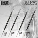 Green Stuff SILVER SERIES (Serie-S) Kolinsky Brush Set 4szt.