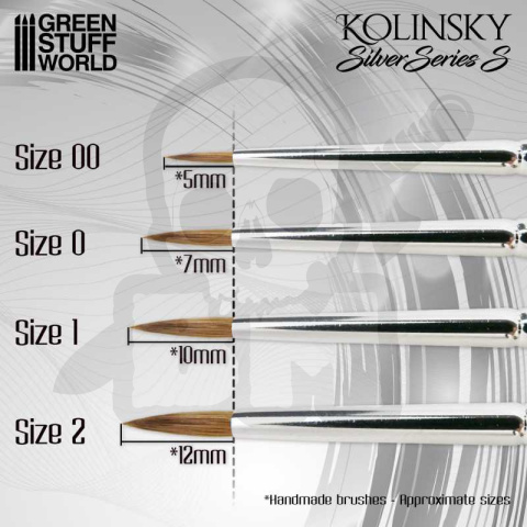 Green Stuff SILVER SERIES (SERIE-S) Kolinsky Brush - Size 2 Green Stuff SILVER SERIES (SERIE-S) Kolinsky Brush - Size 2