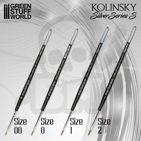 Green Stuff SILVER SERIES (SERIE-S) Kolinsky Brush - Size 2 Green Stuff SILVER SERIES (SERIE-S) Kolinsky Brush - Size 2