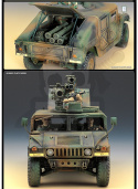 Academy 13250 M966 Humvee Tow Carrier 1:35