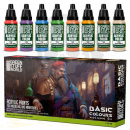 Green Stuff Paint Set - Basic Colors 02 - farby 8szt.