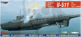 1:400 Niemiecki okręt podwodny U-511 typ U-IX B Turm I + WG42