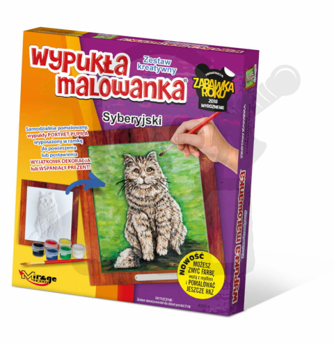 Wypukła Malowanka Kot Syberyjski zestaw kreatywny Wypukła Malowanka Kot Syberyjski zestaw kreatywny