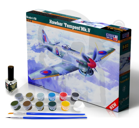 Mistercraft Starter Se tHawker Tempest Mk.V 1:72 + farbki 2 pędzelki klej