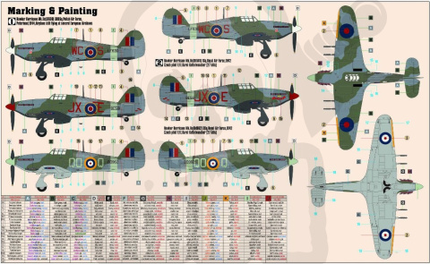 Mistercraft D-208 Starter Set Hurricane Mk.IIc 1:72 + farbki 2 pędzelki klej