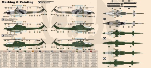 Mistercraft D-62 Starter Set AH-1T Improved Sea Cobra 1:72 + farbki 2 pędzelki klej