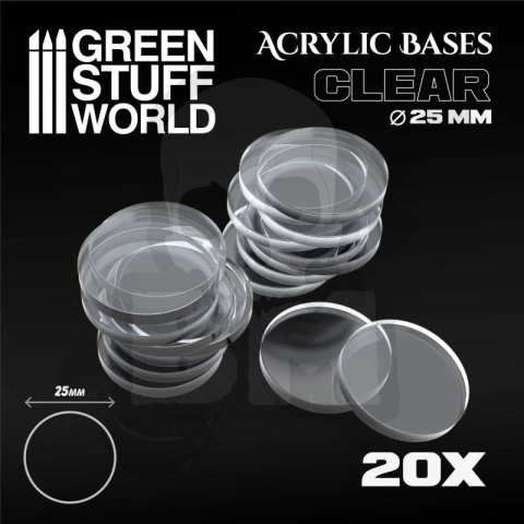 Acrylic Bases Clear 25 mm podstawki pod figurki 20 szt.