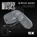 Acrylic Bases Clear Oval Pill 75x50mm podstawki pod figurki 5 szt.